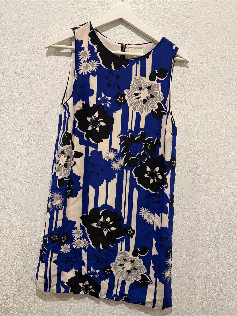 Maeve Blue Floral Stripe Mini Dress